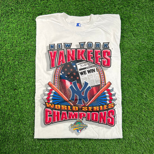 1996 Yankees World Series Champs Starter Tag White Tee Size XL NEW v18531