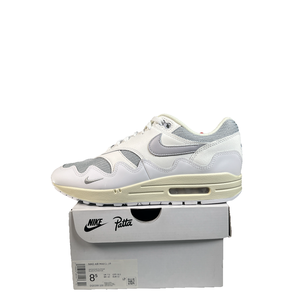 Nike Air Max 1 Patta Waves White (2022) Size 8.5 NEW s23300