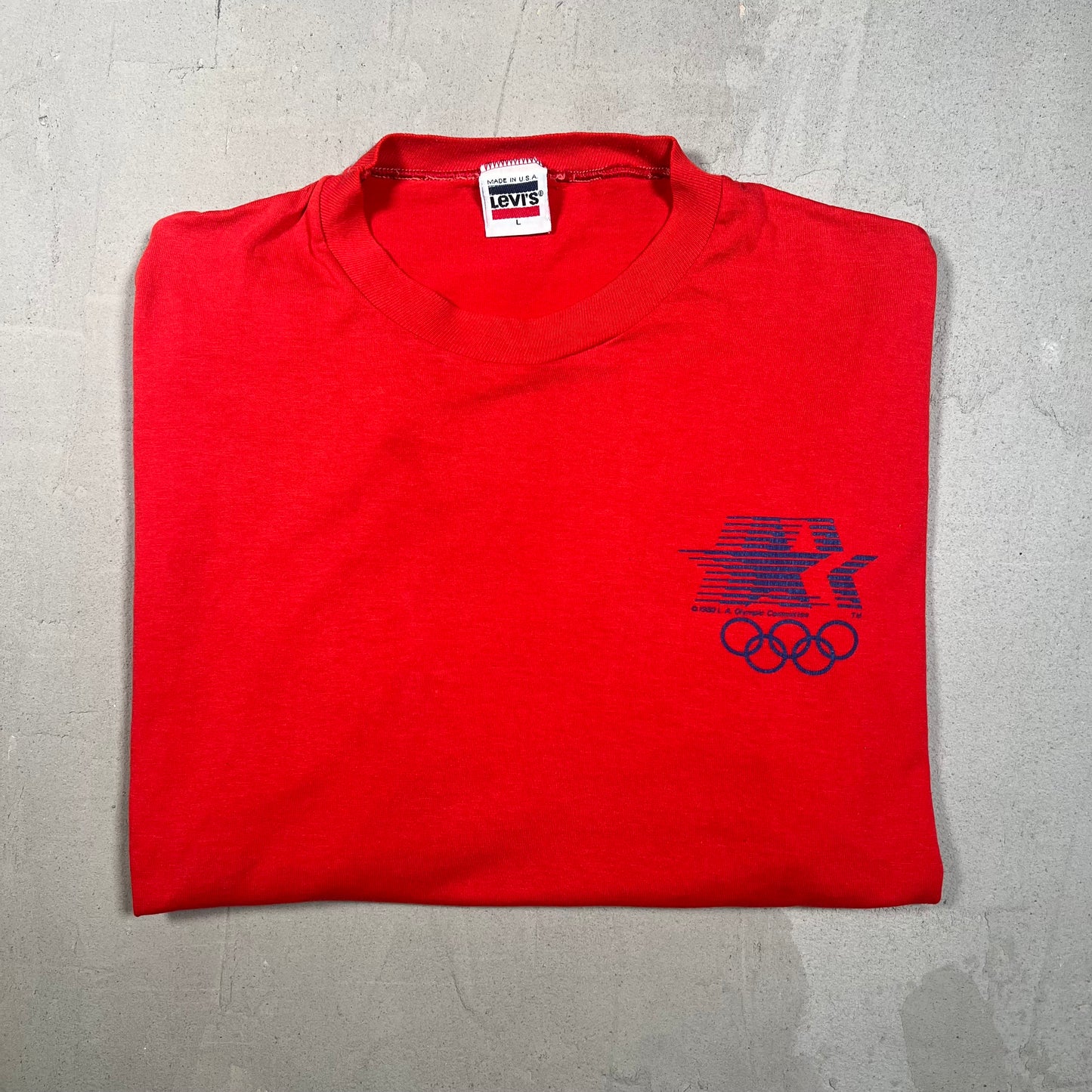 1984 Los Angeles Olympics Red Longsleeve (Levi's Tag) Size Large USED v19195