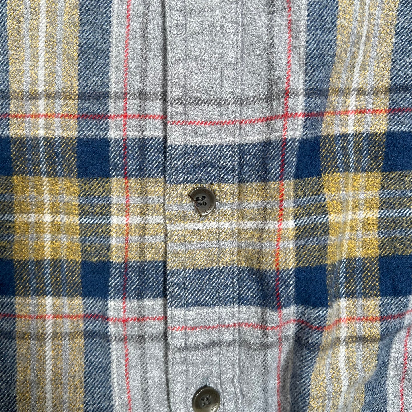 Y2K WoolRich Grey/Yellow Button Up Flannel Size XXL USED v18597