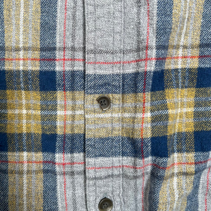 Y2K WoolRich Grey/Yellow Button Up Flannel Size XXL USED v18597