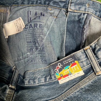 Gap Sean Wotherspoon Embroidered Blue Jeans Size 33x32 USED v18174