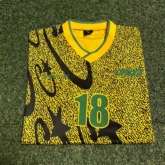 Corteiz Carni Stellations Yellow/Green Football Jersey Size Large NEW x13928
