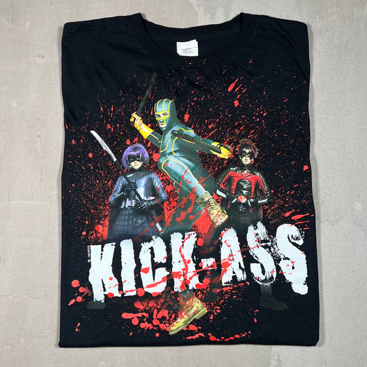 2010 Kick Ass Movie Promo Black Tee Size Large USED v19143