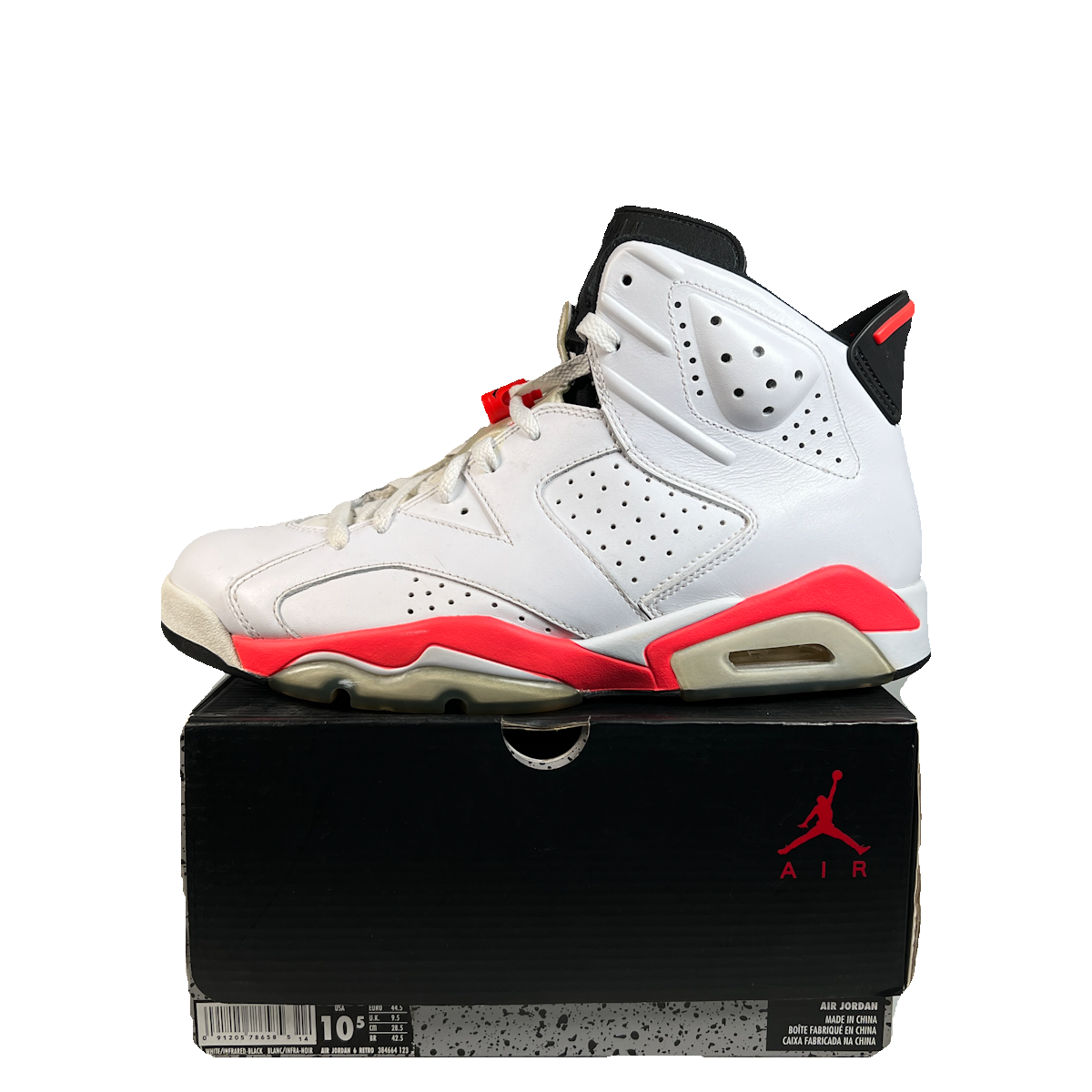 Jordan 6 Infrared White (2014) Size 10.5 USED s23107