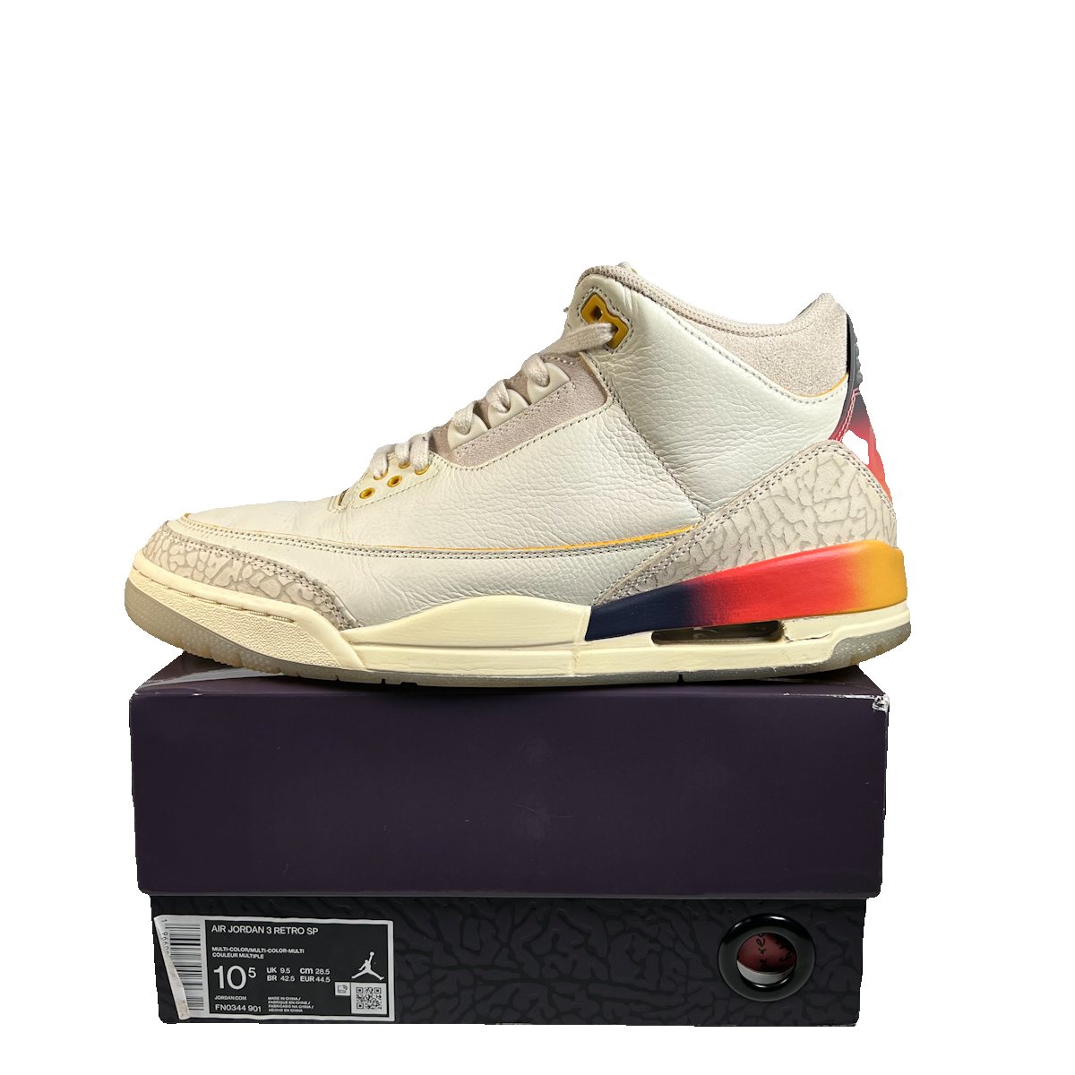 Jordan 3 J Balvin Medllin Sunset (2023) Size 10.5 USED s22801