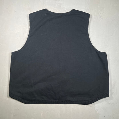 Y2K Carhartt Sherpa Lined Black Vest Size XXL USED v19317