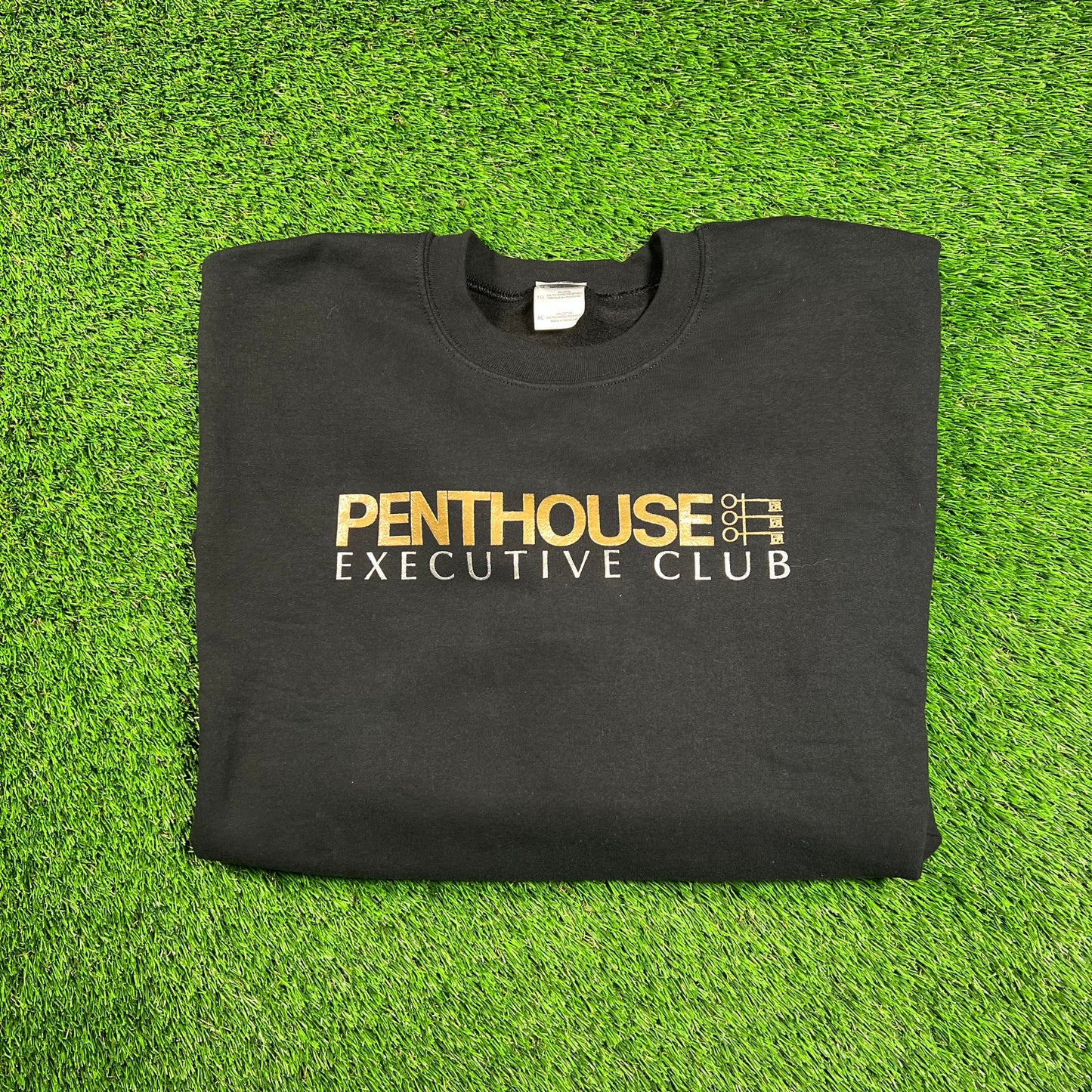 Y2K Penthouse Club Black Crewneck Size XL USED v18453