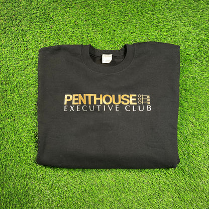 Y2K Penthouse Club Black Crewneck Size XL USED v18453