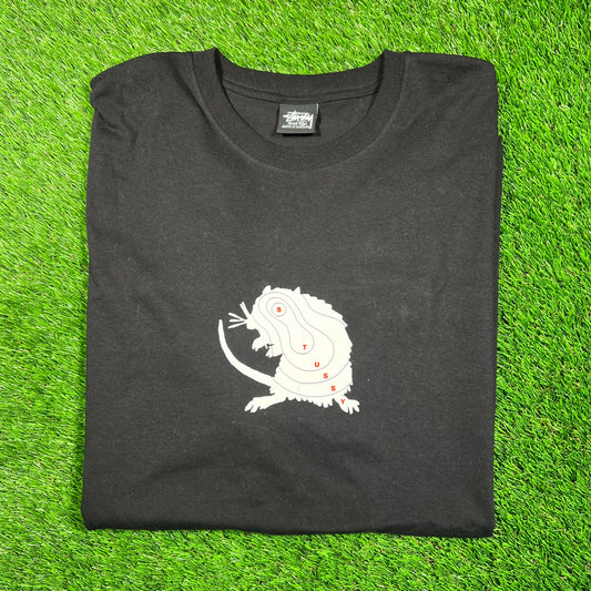 Stussy Long Range Black Tee Size XL USED x16775