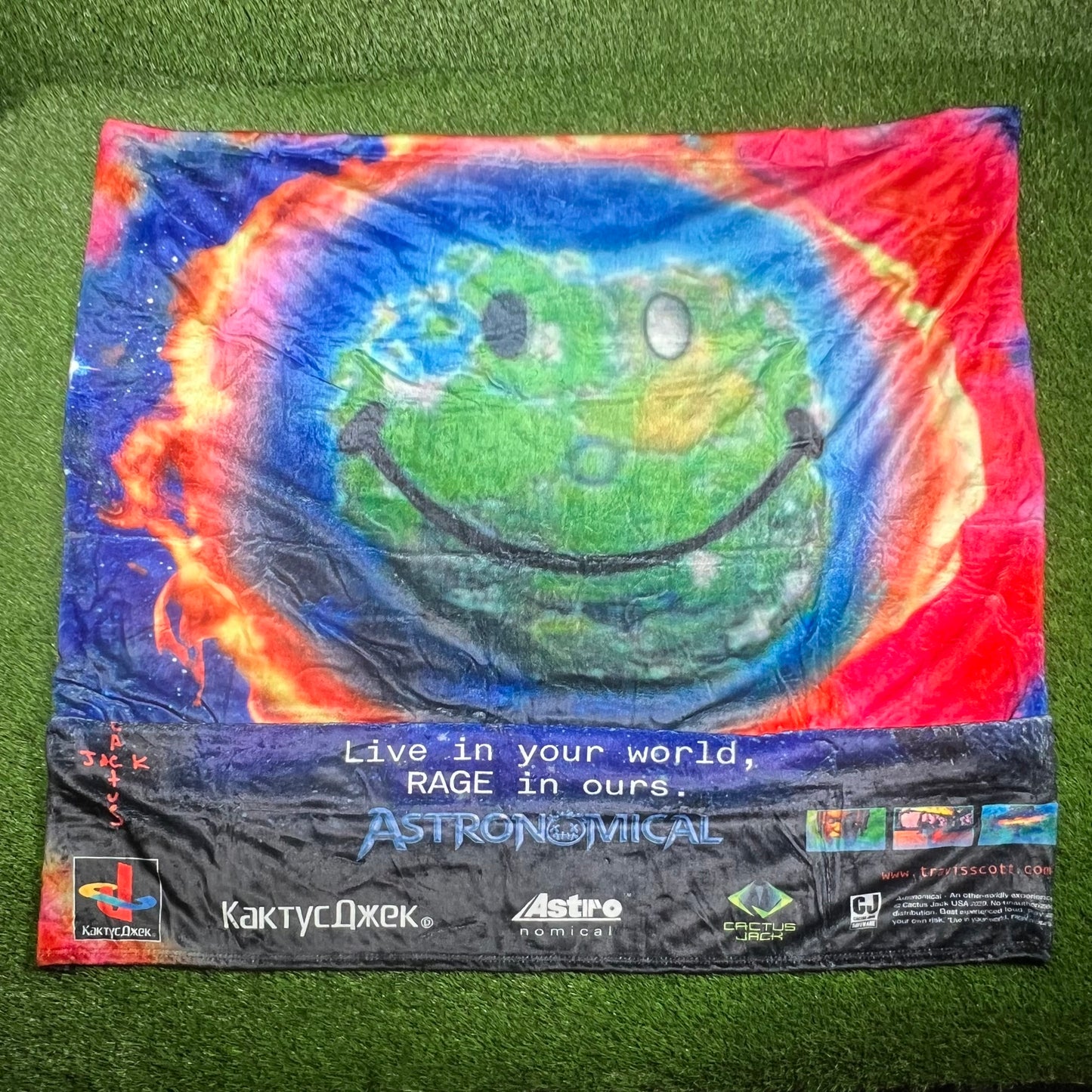 Travis Scott Cactus Jack World Blanket Size One Size NEW x14597