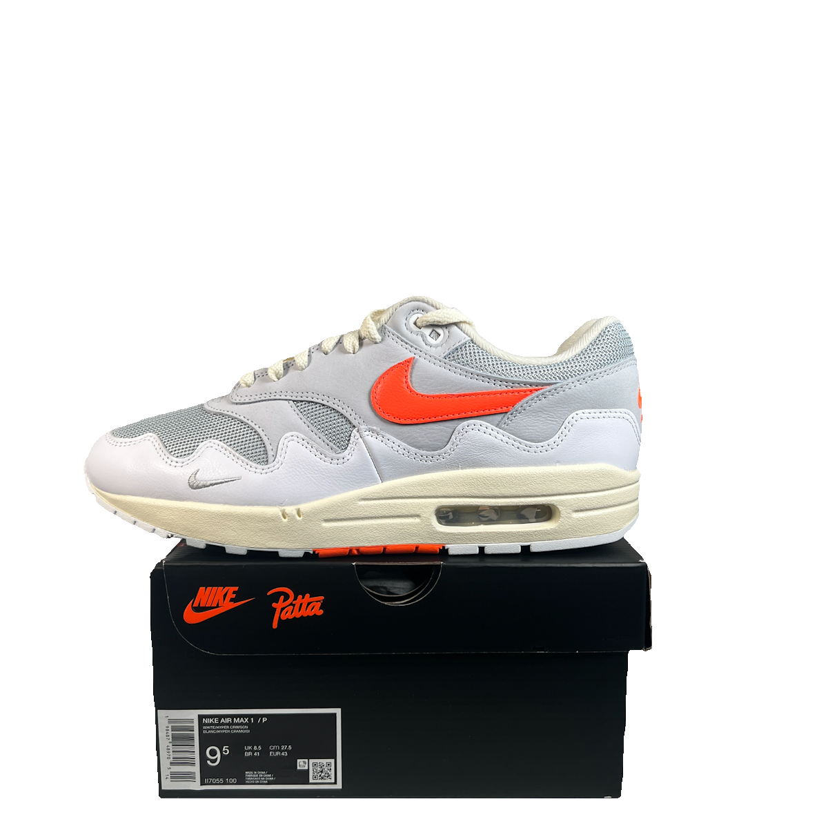 Nike Air Max 1 Patta Wave White Hyper Crimson (2026) Size 9.5 NEW s22821