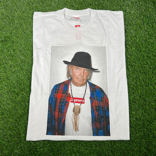 Supreme Neil Young 2015 Photo White Tee Size Large NEW x14505