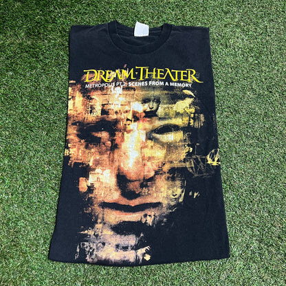 Y2K Dreamtheater Double Sided Black Tee Size Large USED v16101