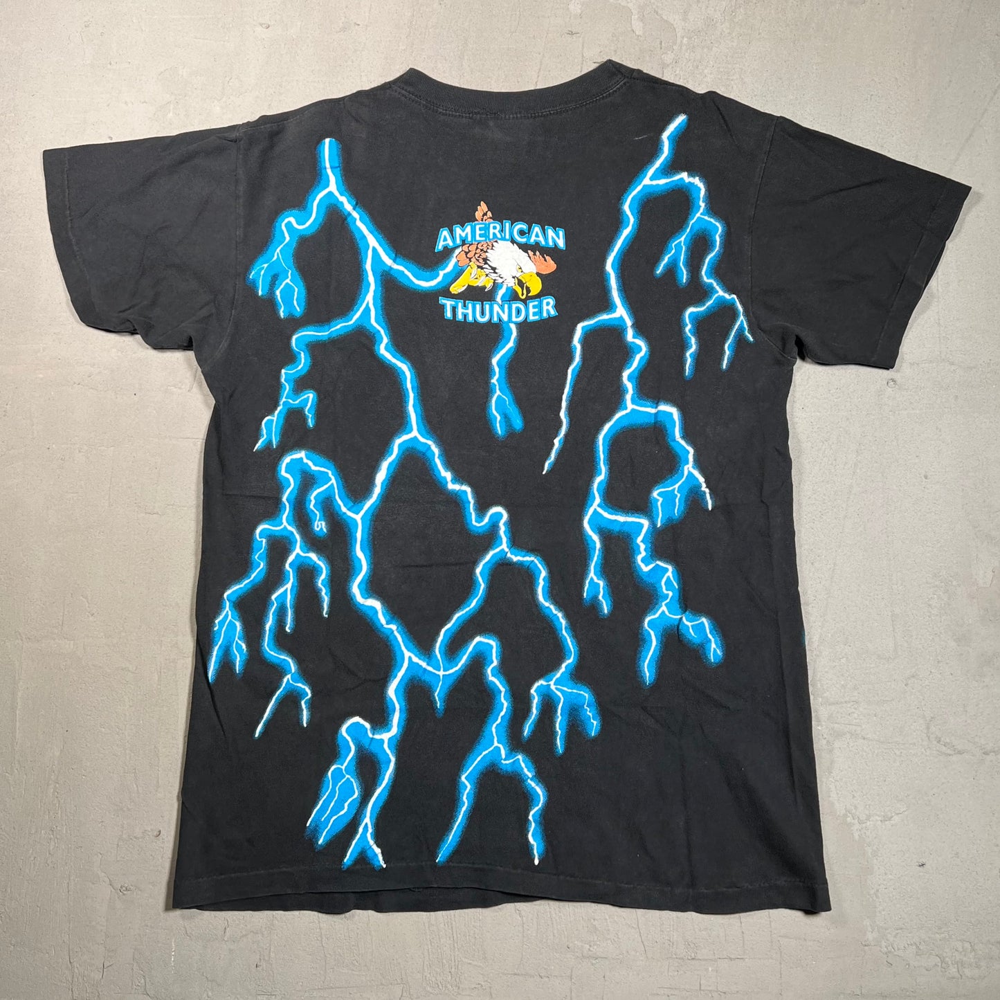 American Thunder 1990s POW MIA Tee Size Large USED v8653