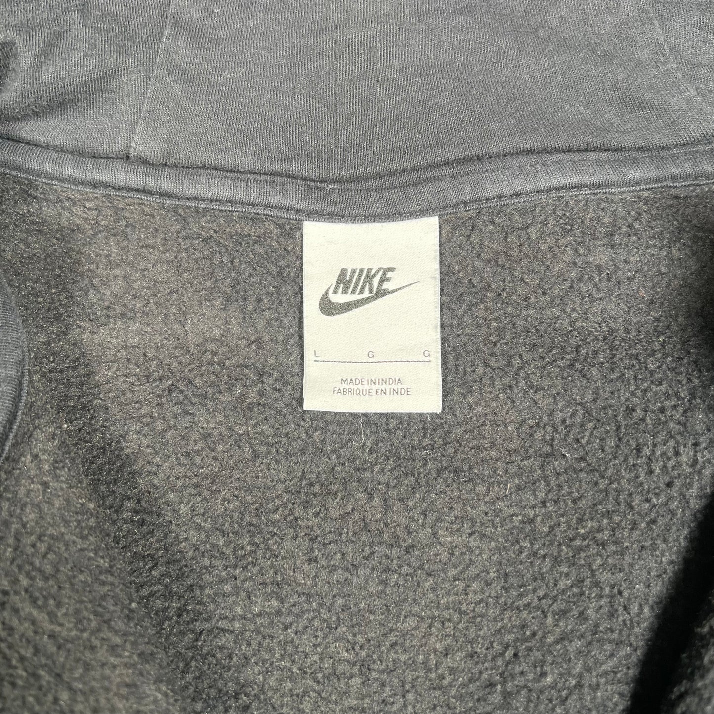 Nike Full Zip Black Logo Hoodie Size Large USED v17929