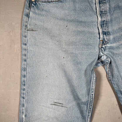 1990s Levis 501 Red Tab Blue Jeans Size 38x34 USED v19118