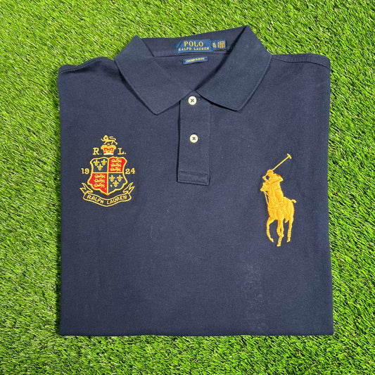 Polo Ralph Lauren Crest Navy Polo Tee Size XL USED v18184