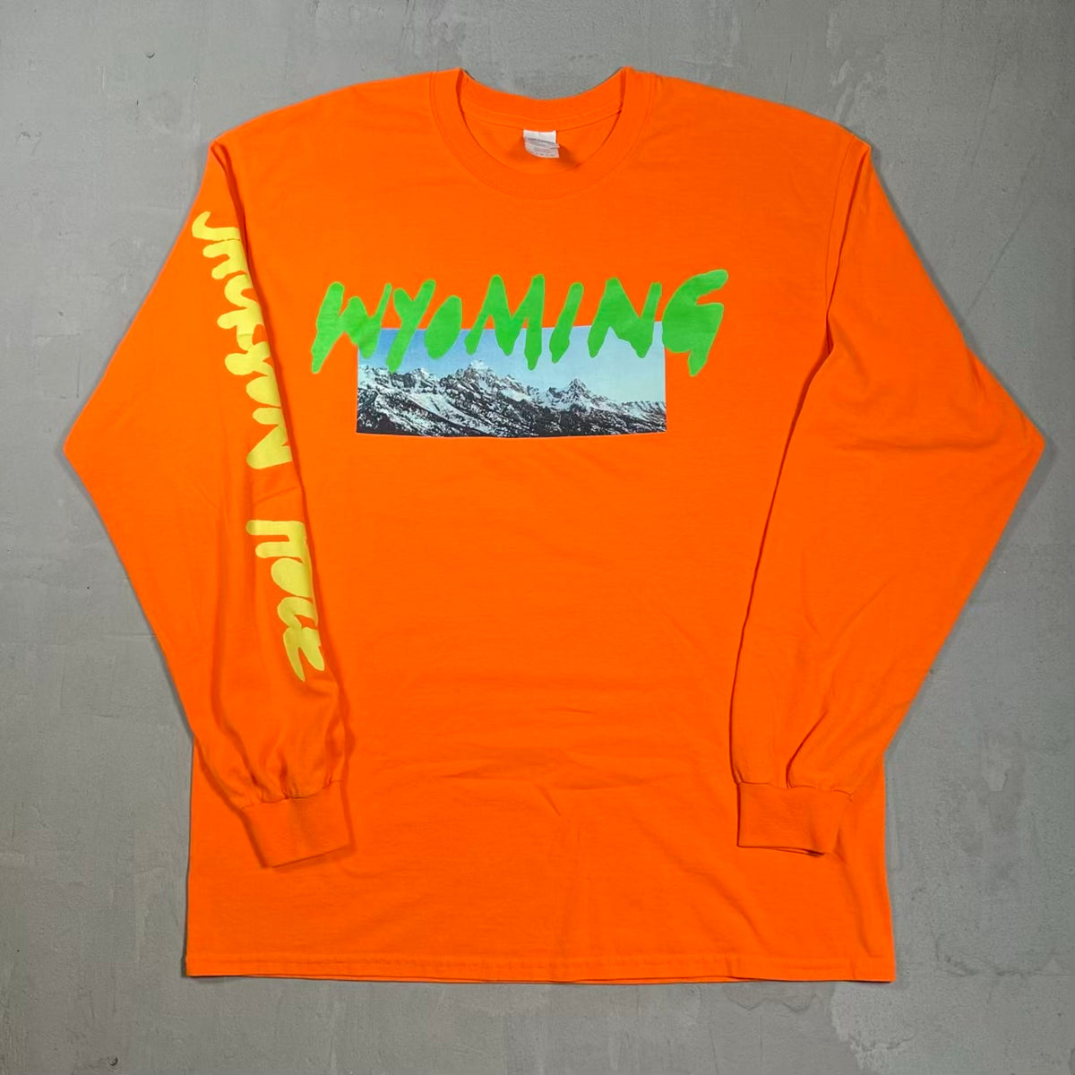 Kanye West "Wyoming" Orange Longsleeve Size Large USED x18408