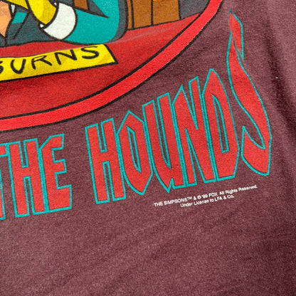 1999 Simpson Mr Burns Release The Hounds Purple Tee Size XL USED v14345