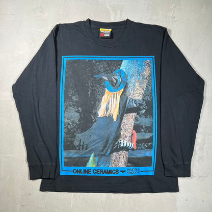 Online Ceramics Haunted Wagon Witch Black Longsleeve Size Medium USED x18563