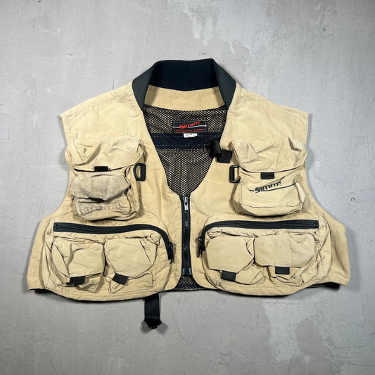 1990s Simms Fly Fishing Tan Cropped Vest Size Medium USED v19165
