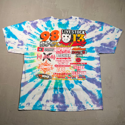 2003 98Rock Festival Tee Tie Dye Size XL USED v19440