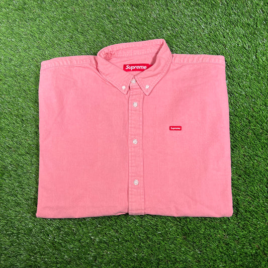 Supreme Pink Small Box Logo Denim Shirt (2025) Size Large NEW x15825