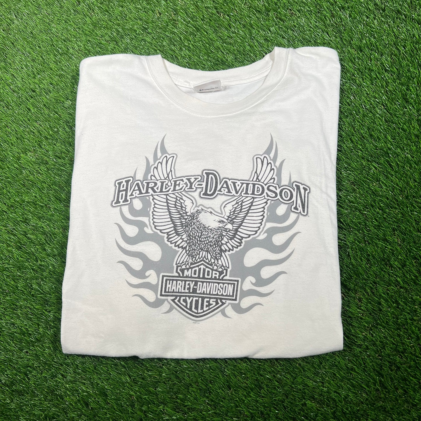 2007 Harley Davidson "Hal's" White Longsleeve w/ Sleeve Hit Size XL USED v17583