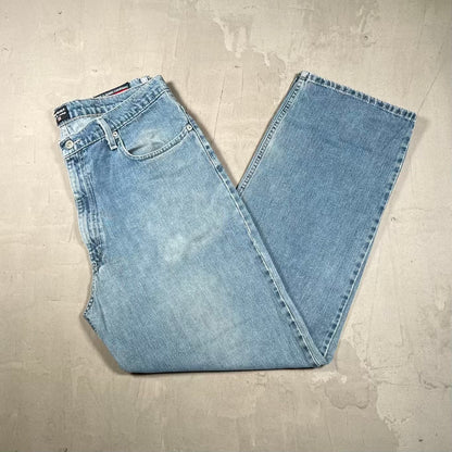 Y2K Polo Ralph Laren Jean Company Heel Bit Cover Blue Jeans Size 36x32 USED v20409