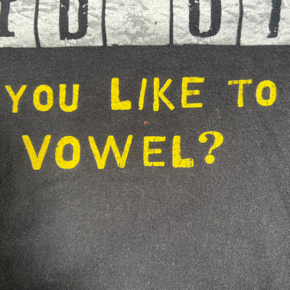 Y2K You Are An Idiot Vowel Black Tee Size XL USED v18324