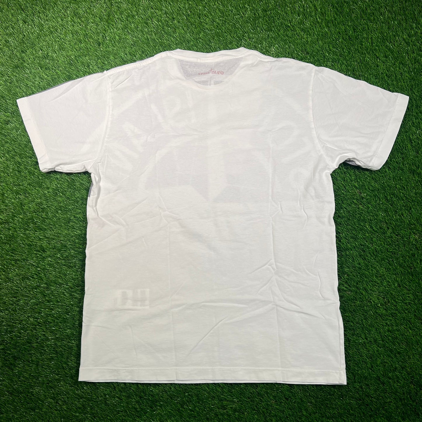Stone Island Chest Print Logo White Tee Size XXL USED x16708