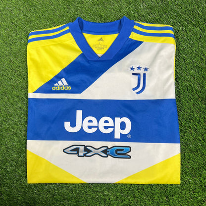 Adidas Juventus 2022 Third Blue/White Jersey Size Large USED v17104