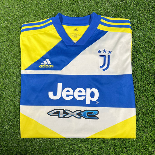 Adidas Juventus 2022 Third Blue/White Jersey Size Large USED v17104