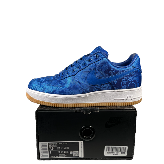 Nike Air Force 1 CLOT Blue Silk (2019) Size 7.5 USED s19190