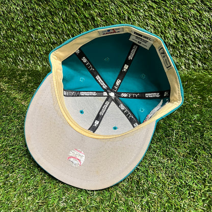 New Era Seattle Mariners Teal Hat Size 7 1/2 USED v16008