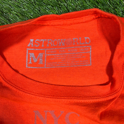 Travis Scott Astroworld Orange Knicks Tee Size Medium USED x14496