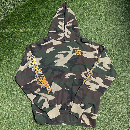Warren Lotas Orange Reaper Camo Hoodie Size Small USED x14152