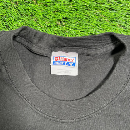 Y2K Apple Motion Graphics Black Promo Tee Size Large USED v18328