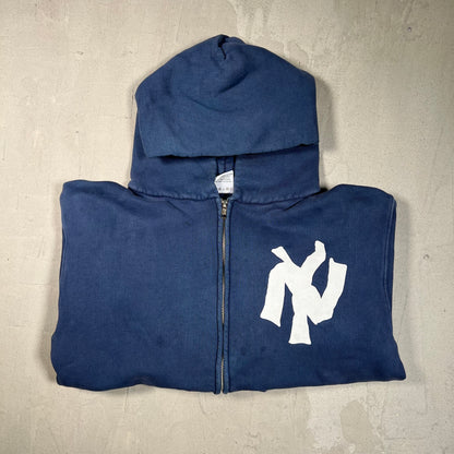 Akimbo Yankee Navy Blue Zip Up Hoodie Size Small USED x17559