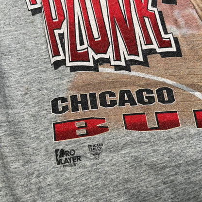1990s Steve Kerr Chicago Bulls 3 Point Pro Player Tag Grey Tee Size XXL USED v17803