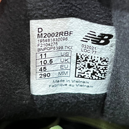 New Balance 2002R BAPE Black (2021) Size 11 USED s19587