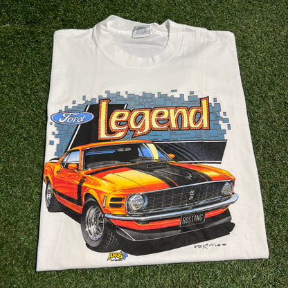 1993 Ford Legend Racing Car White Tee Size XXL USED v16430