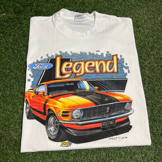 1993 Ford Legend Racing Car White Tee Size XXL USED v16430