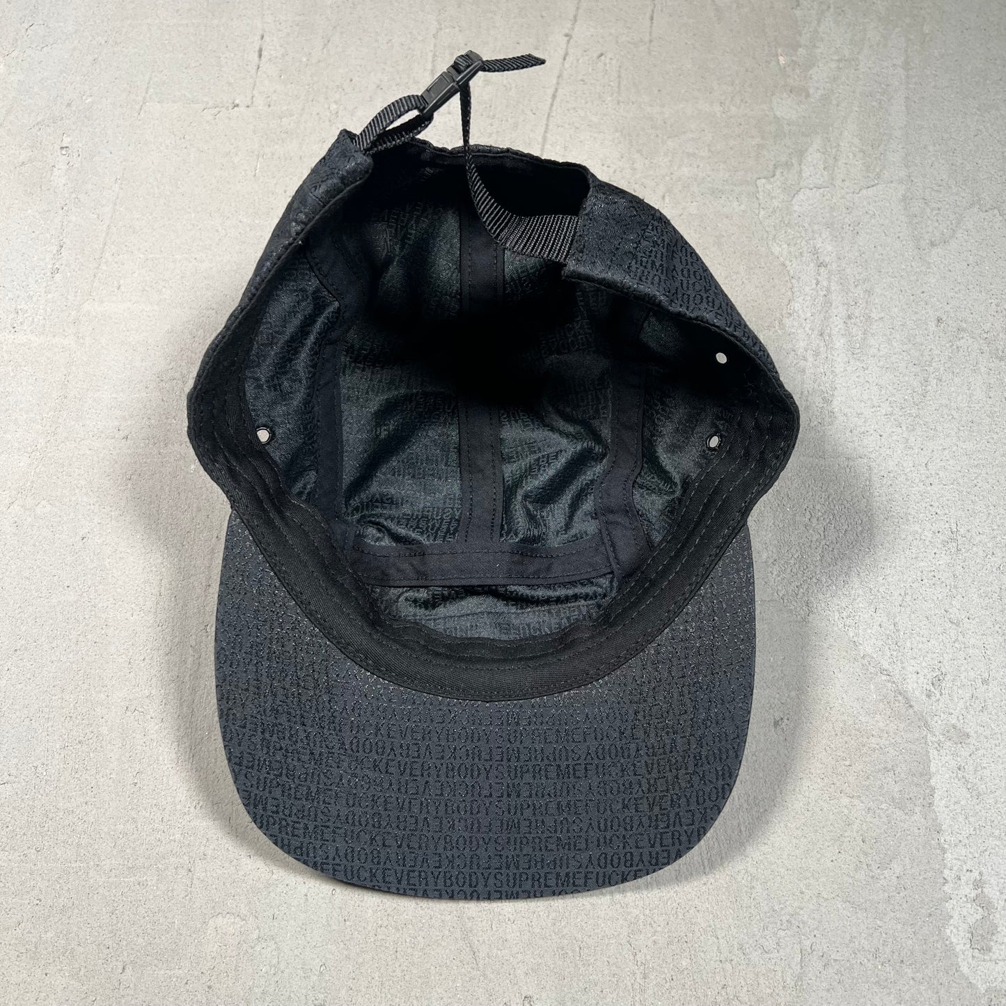 Supreme Ripstop Fuck Everybody Black Camp Hat USED x17499