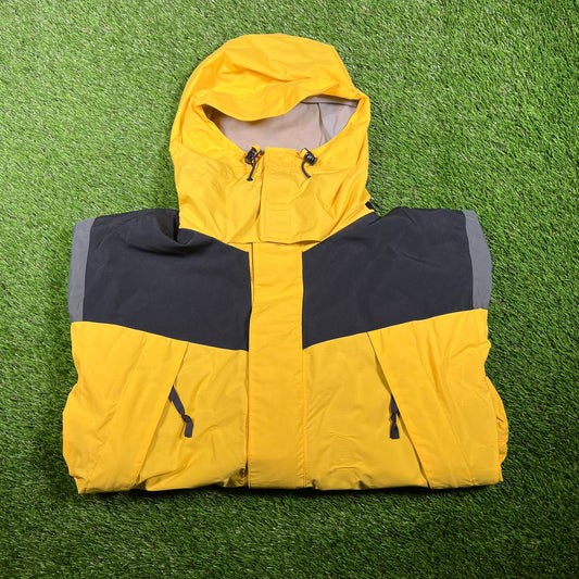 North Face HydroSeal Yellow/Black Light Jacket Size Large USED v17469