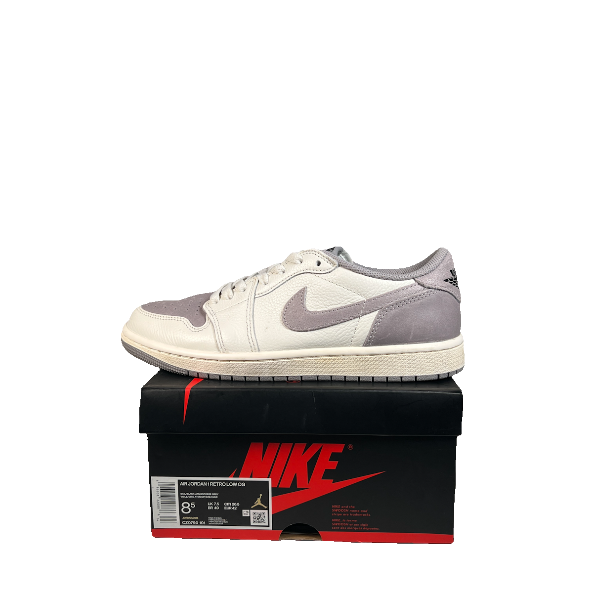 Jordan 1 Low Atmosphere Grey (2023) Size 8.5 USED s23031