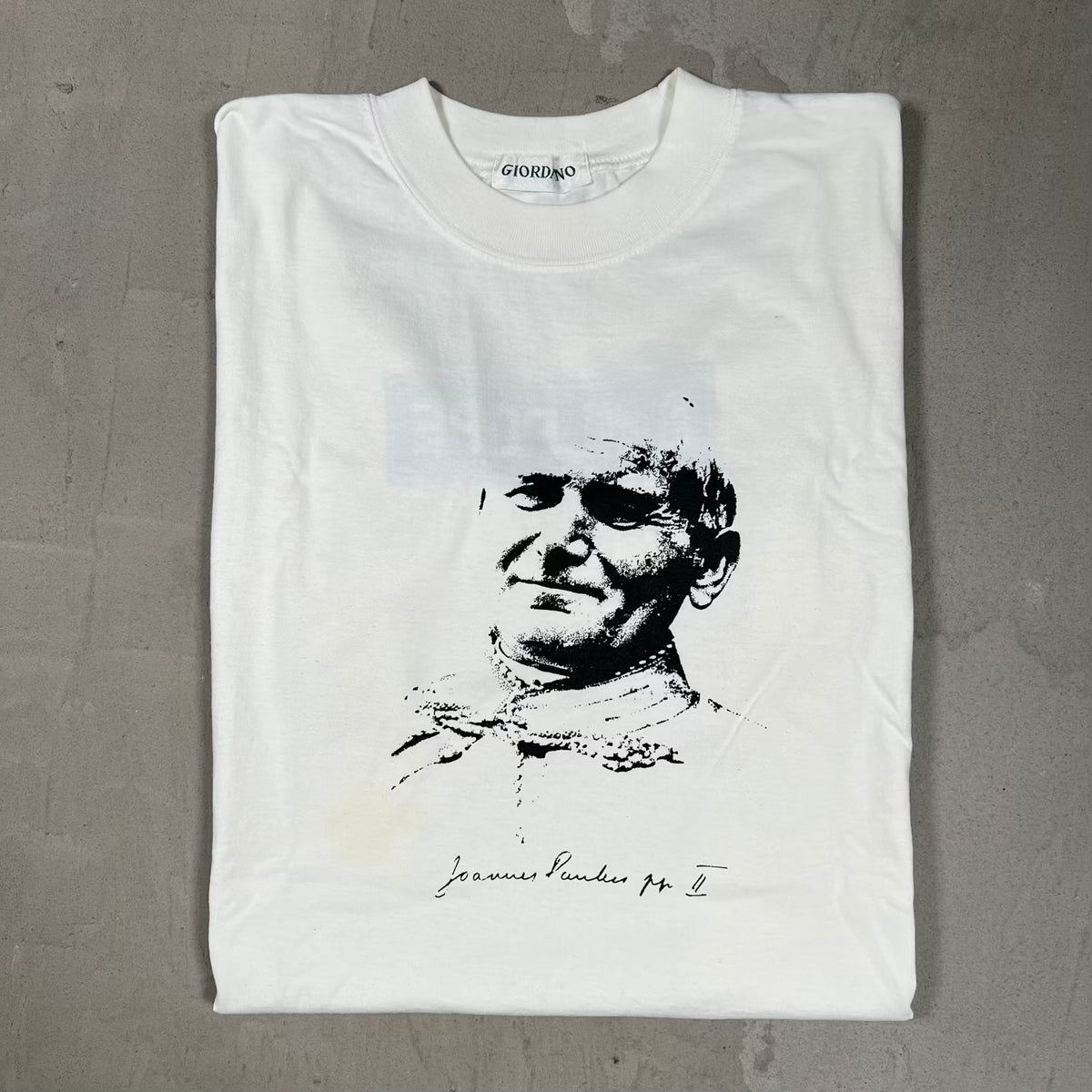 Y2K "Pro Pope" White Tee Size Large USED v19963