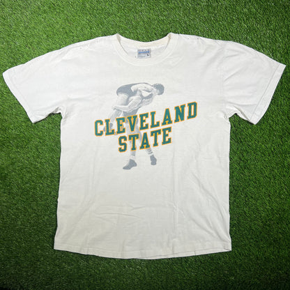 1990s Cleveland State Wrestling White Tee Size Large USED v17341