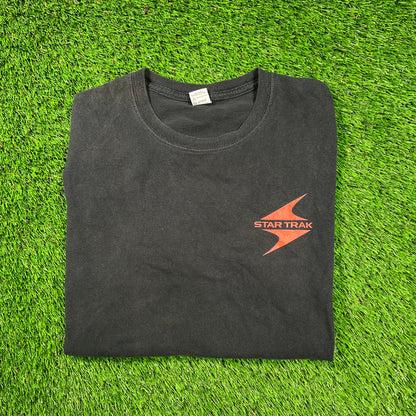 StarTrack Black/Red Stars Tee Size Large USED